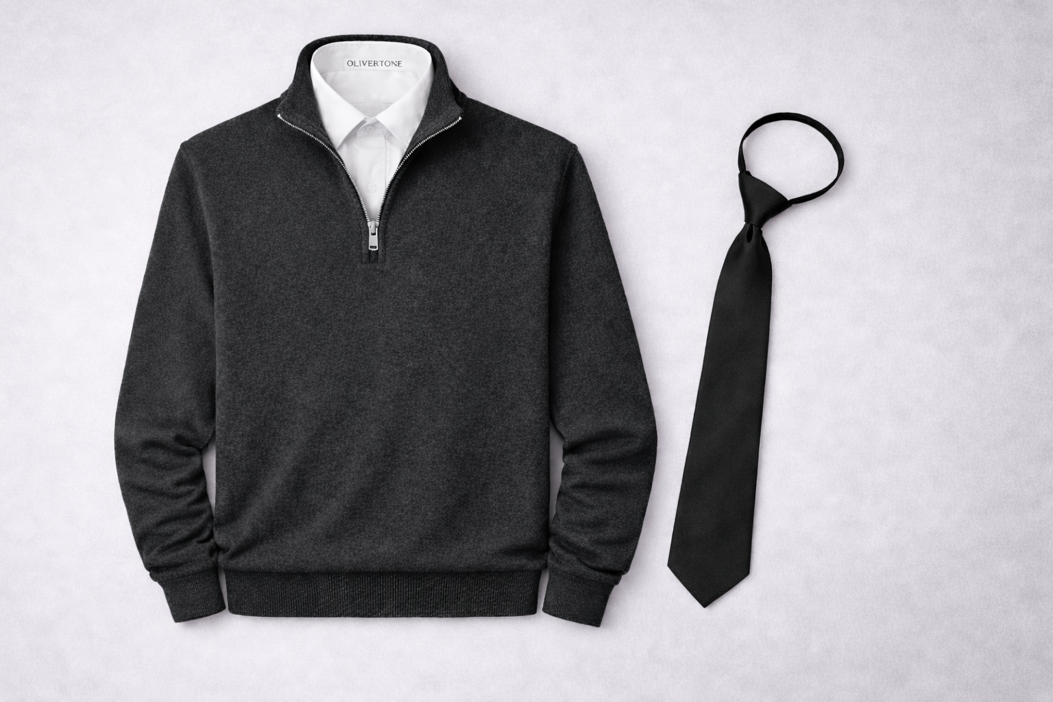 Charcoal Grey Quarter Zip – 3-in-1 (Without Tie)