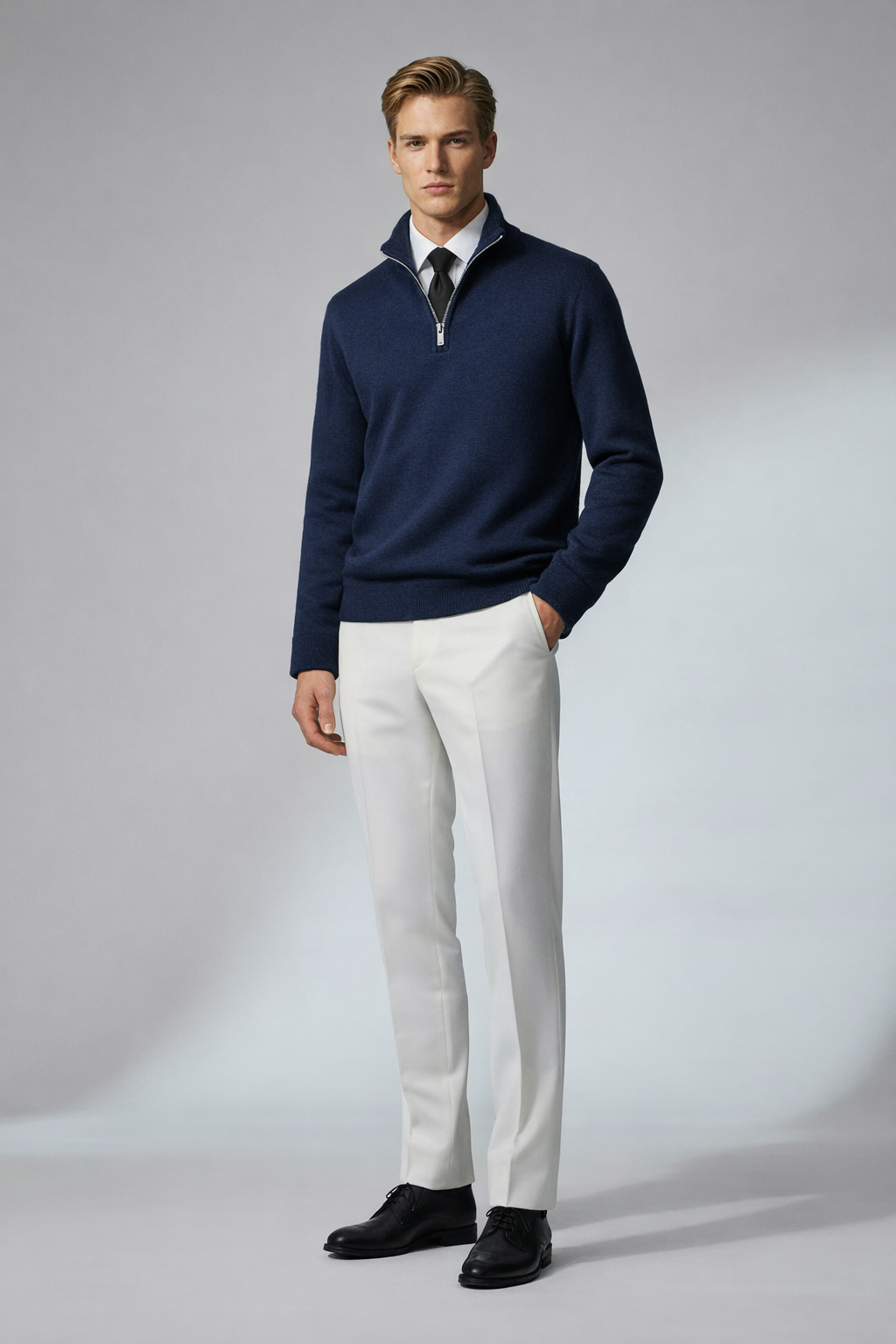 Navy Quarter Zip – 3-in-1 (Without Tie)