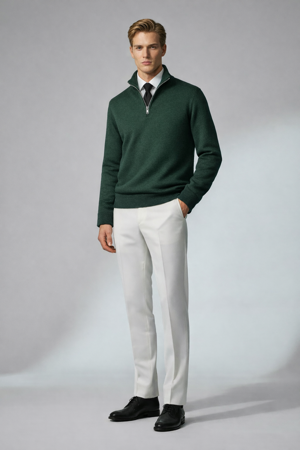 Forest Green Quarter Zip – 3-in-1 (Without Tie)