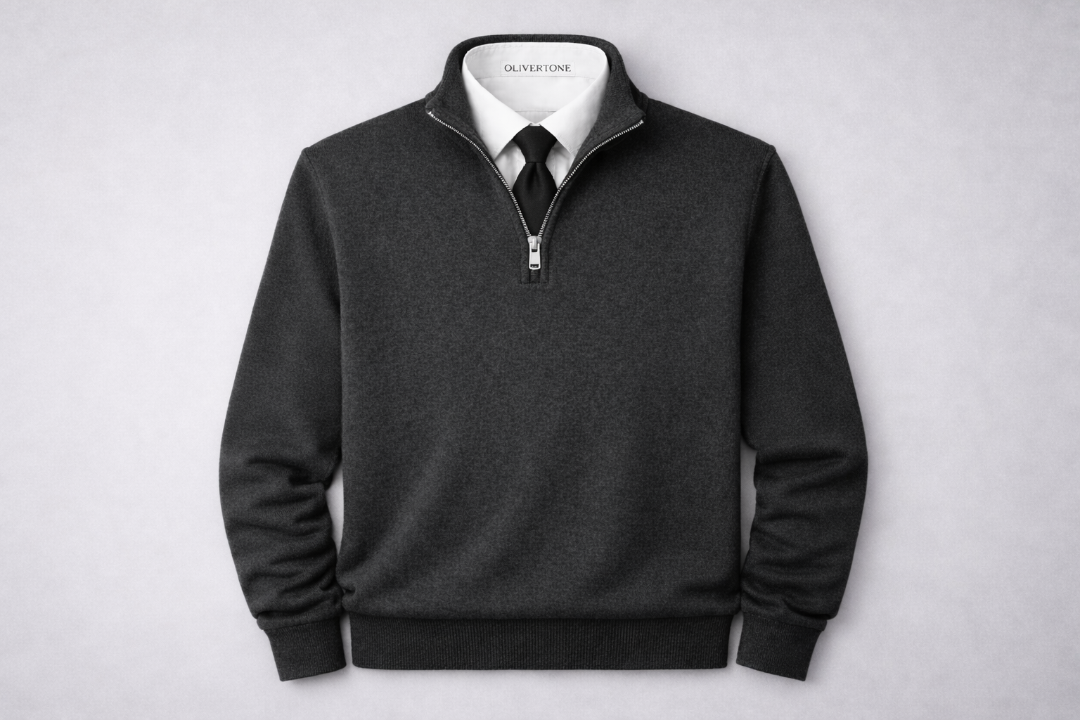 Charcoal Grey Quarter Zip – 3-in-1 (Without Tie)