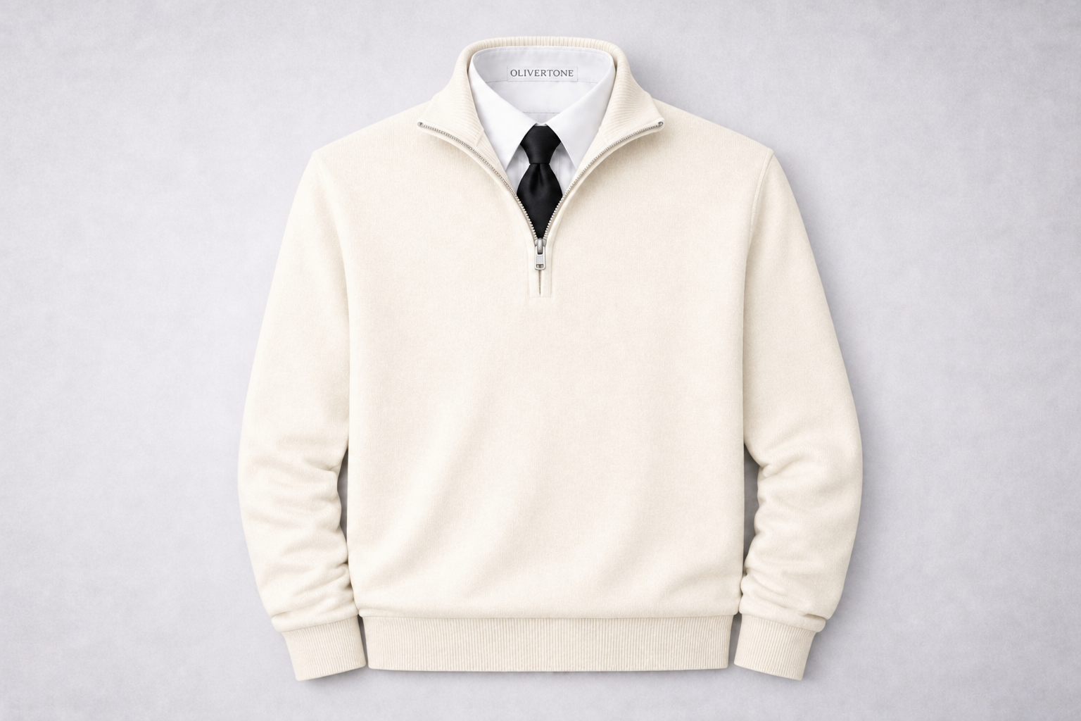 Ecru Ivory Quarter Zip – 3-in-1 (Without Tie)
