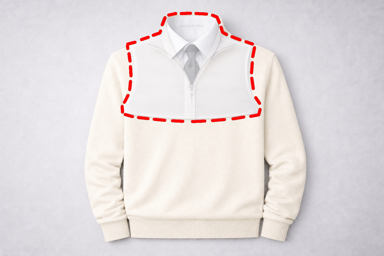Ecru Ivory Quarter Zip – 3-in-1 (Without Tie)