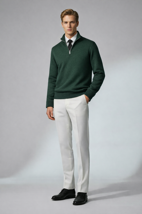 Forest Green Quarter Zip – 2-in-1 (Without Tie)