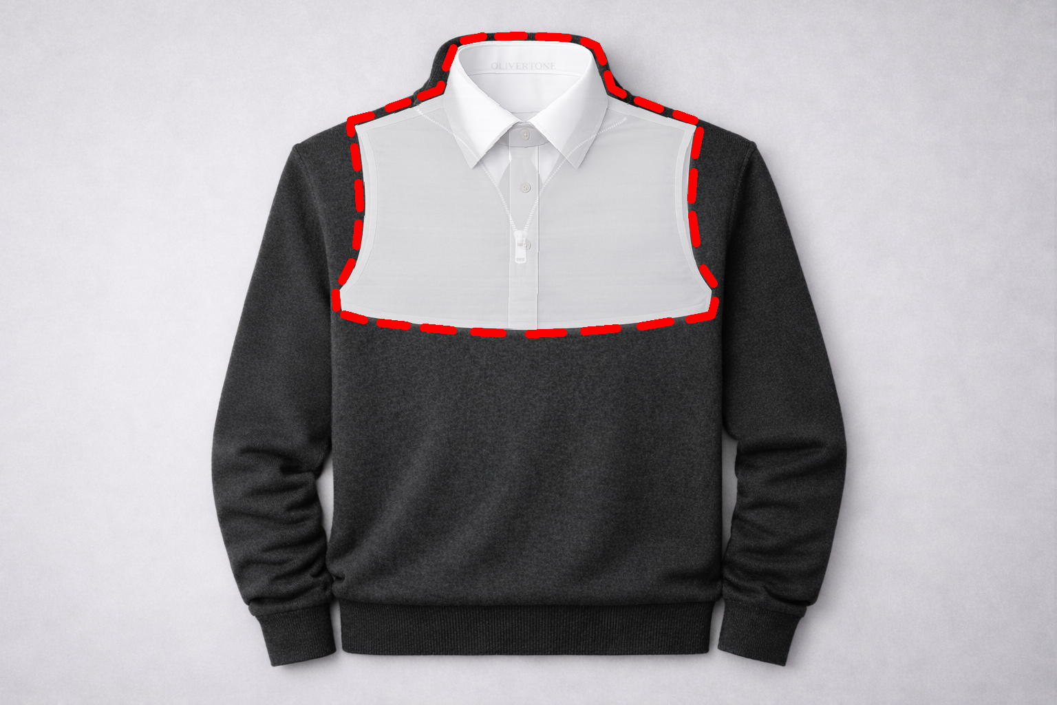 Charcoal Grey Quarter Zip – 3-in-1 (Without Tie)